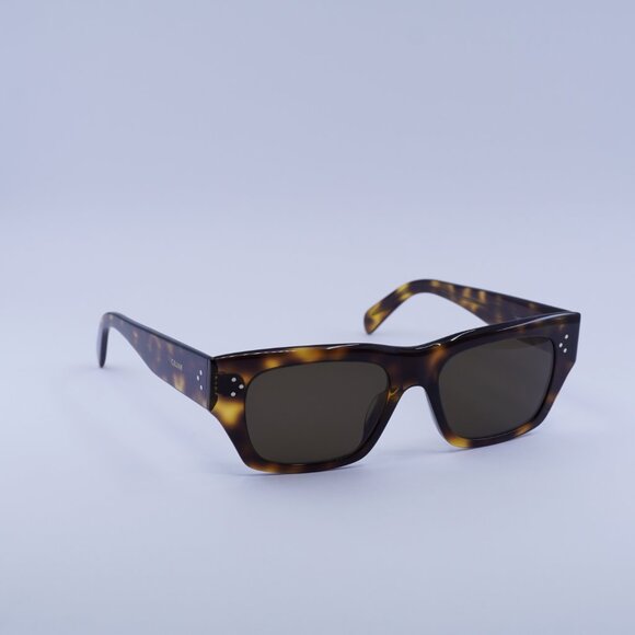 Celine CL40297U 53E Sunglasses Blonde Havana Square Frame, Brown Lenses - Picture 4 of 9